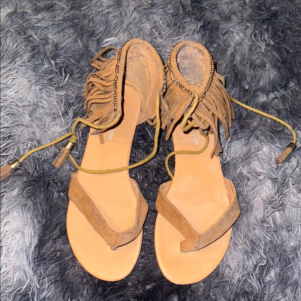 Cato Brown Fringe Sandals
